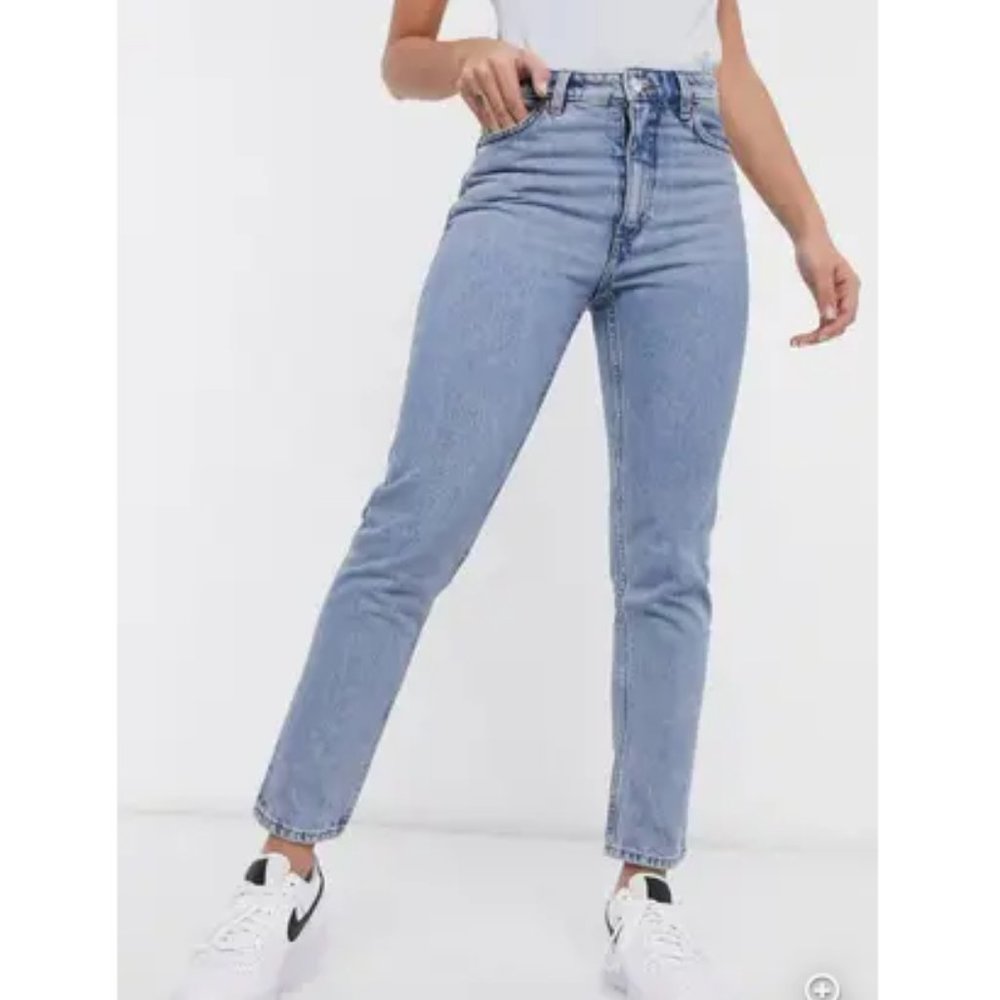 Monki | Kimomo High Waist Mom Jeans - Mid-blue 27